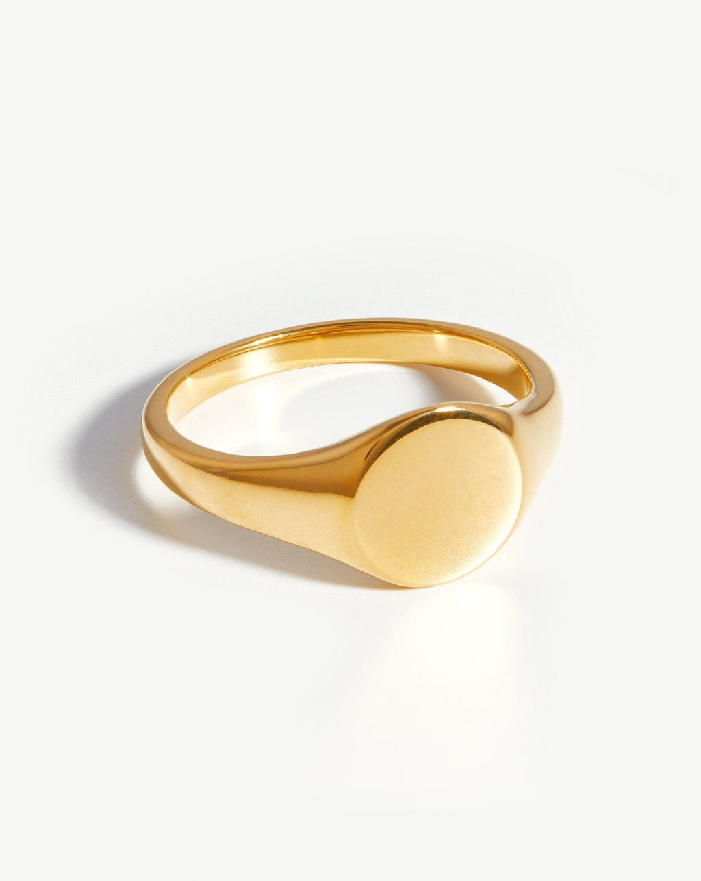 Engravable Round Signet Ring | 18ct Gold Plated