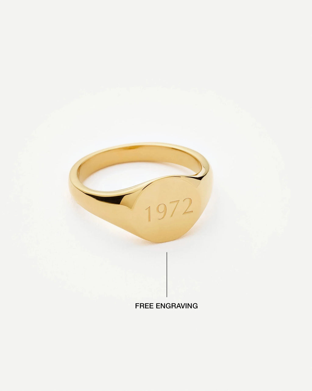 Engravable Round Signet Ring | 18ct Gold Plated