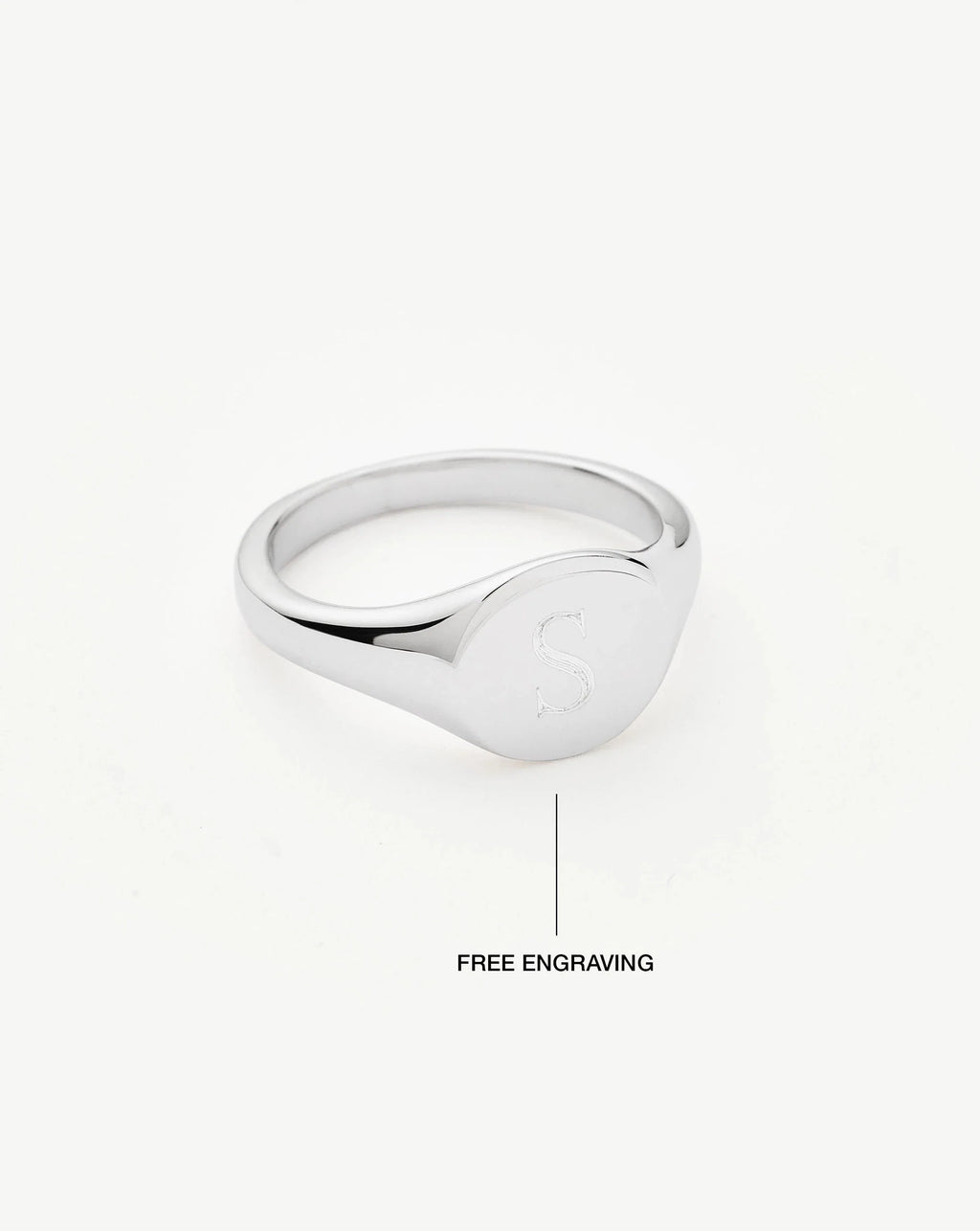 Engravable Round Signet Ring | Silver Plated