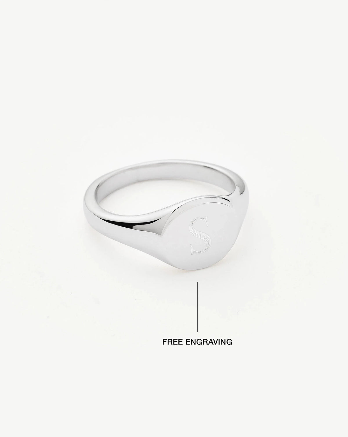 Engravable Round Signet Ring | Silver Plated