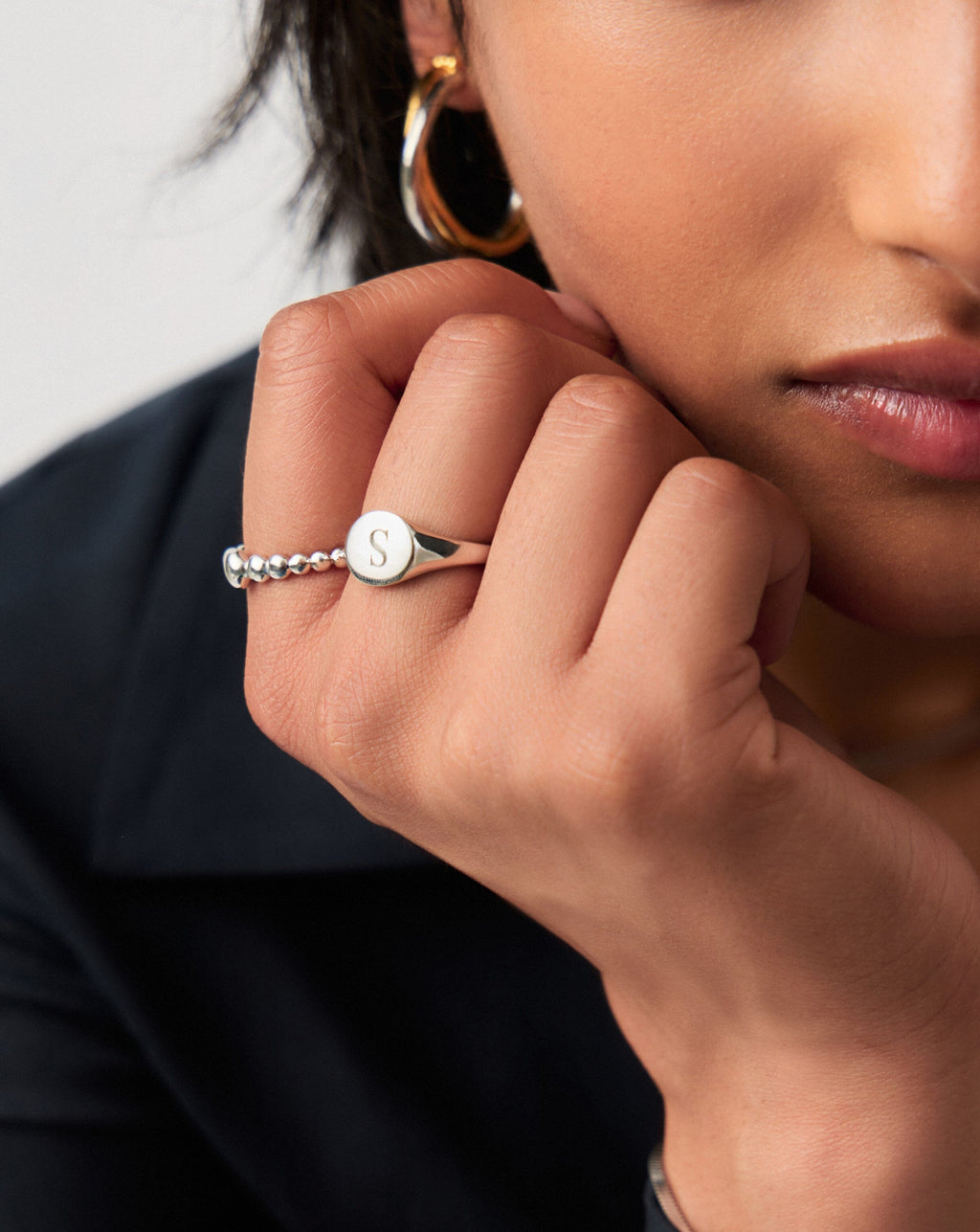 Engravable Round Signet Ring | Silver Plated