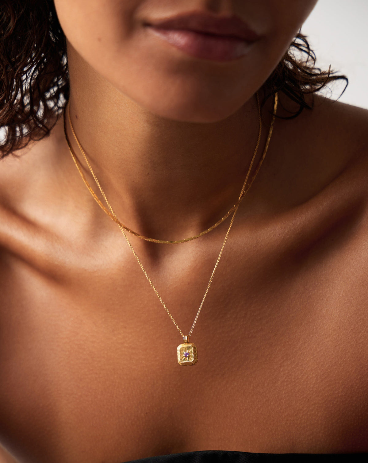 February Birthstone Pendant Necklace | 18ct Gold Vermeil/Amethyst