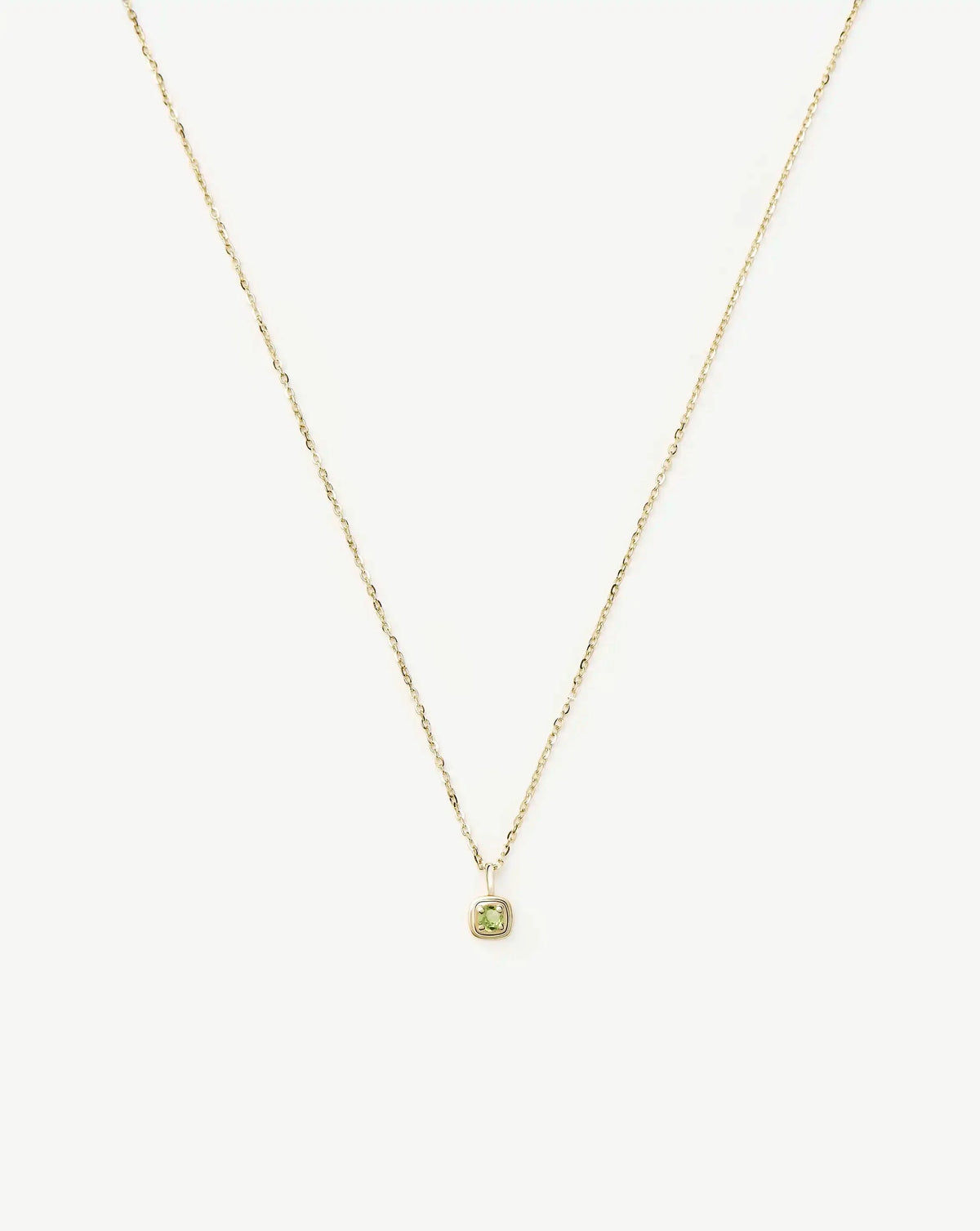 Solid Gold August Birthstone Pendant Necklace | 14ct Solid Gold/Peridot