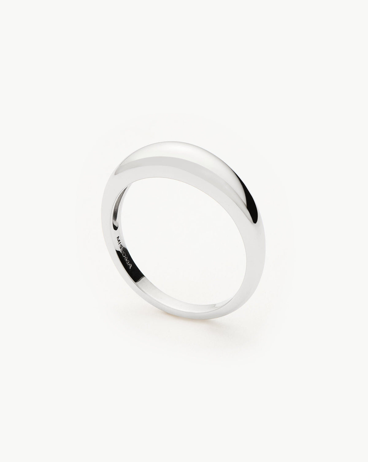 Solid Gold Classic Dome Ring | 9ct Solid White Gold