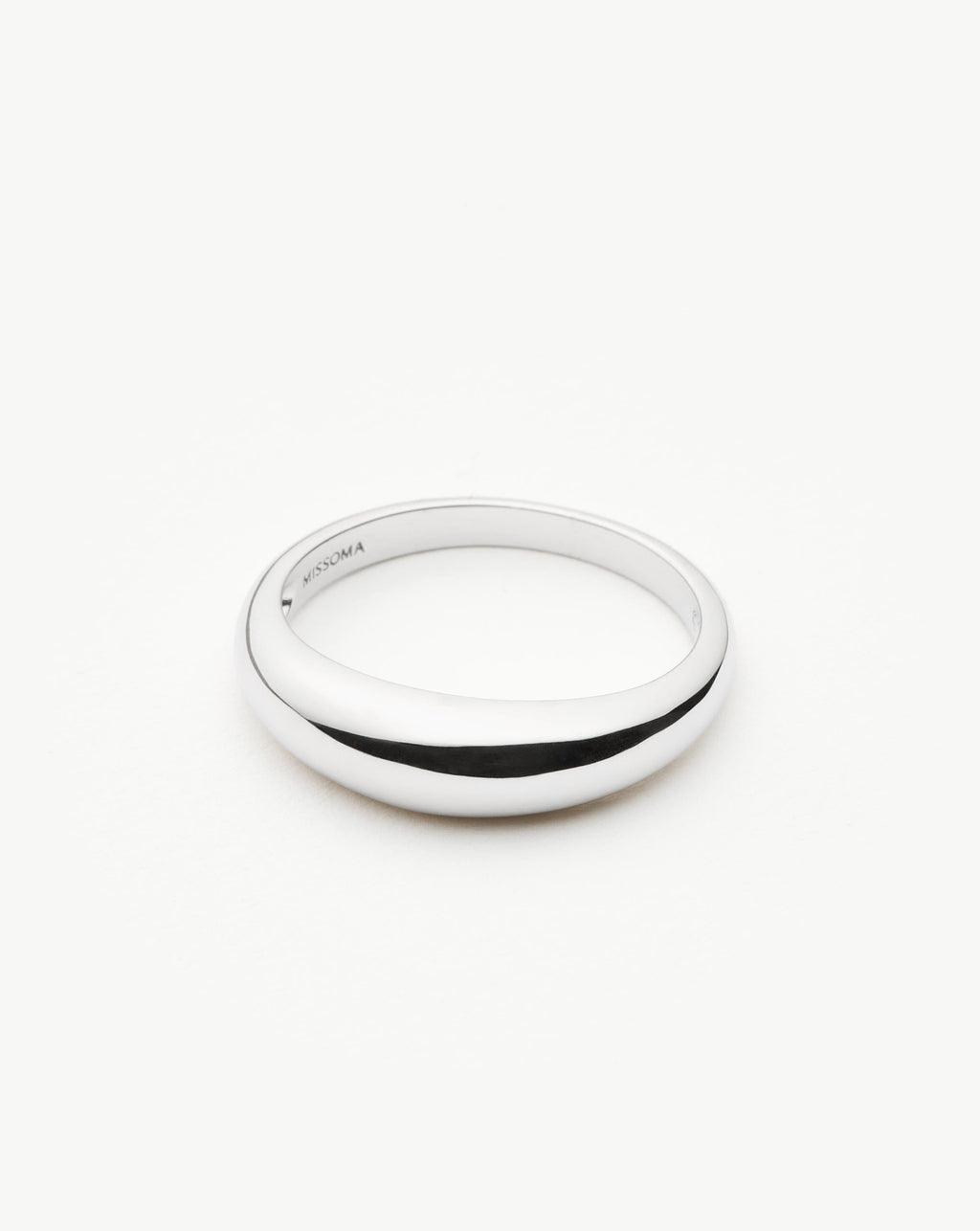 Solid Gold Classic Dome Ring | 9ct Solid White Gold