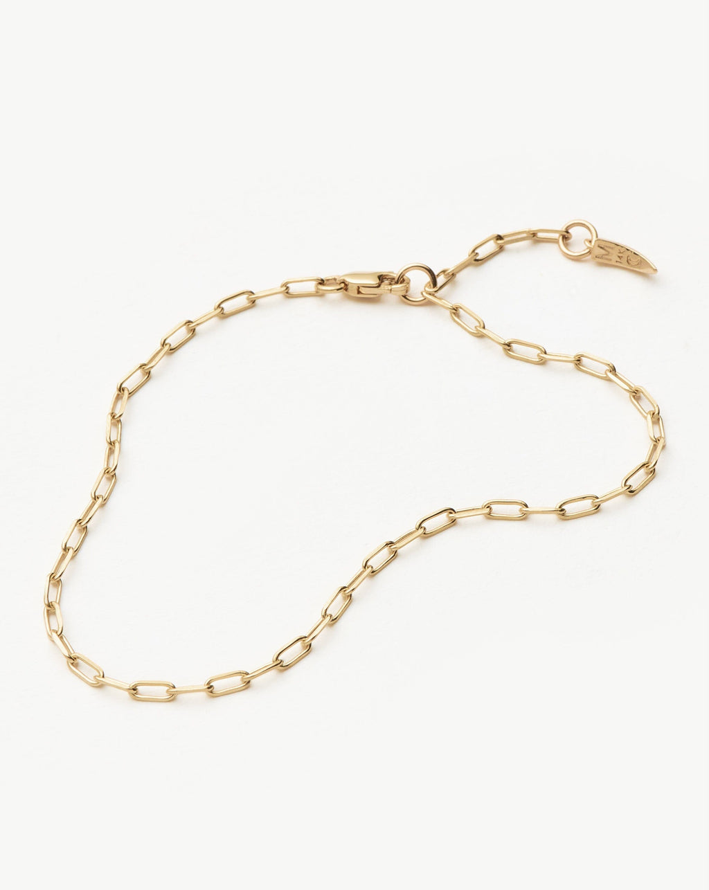 Solid Gold Classic Paperclip Chain Bracelet | 14ct Solid Gold