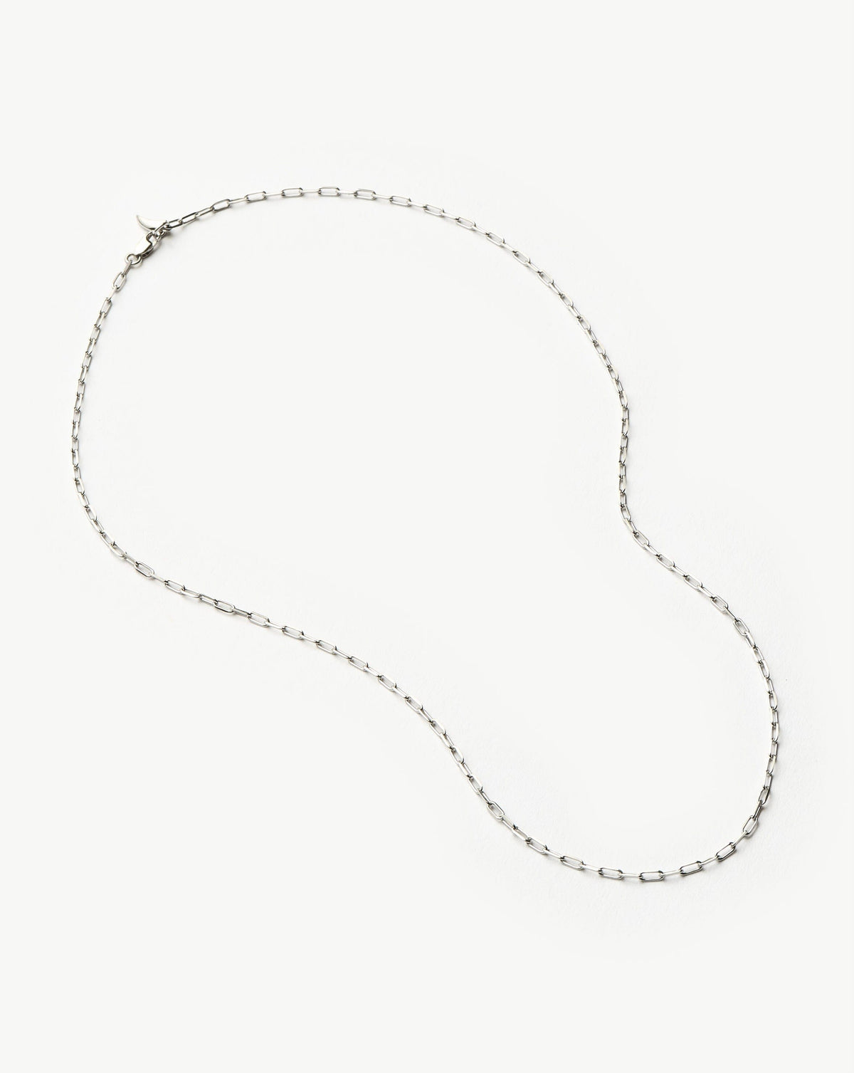 Solid Gold Classic Paperclip Chain Necklace | 14ct Solid White Gold