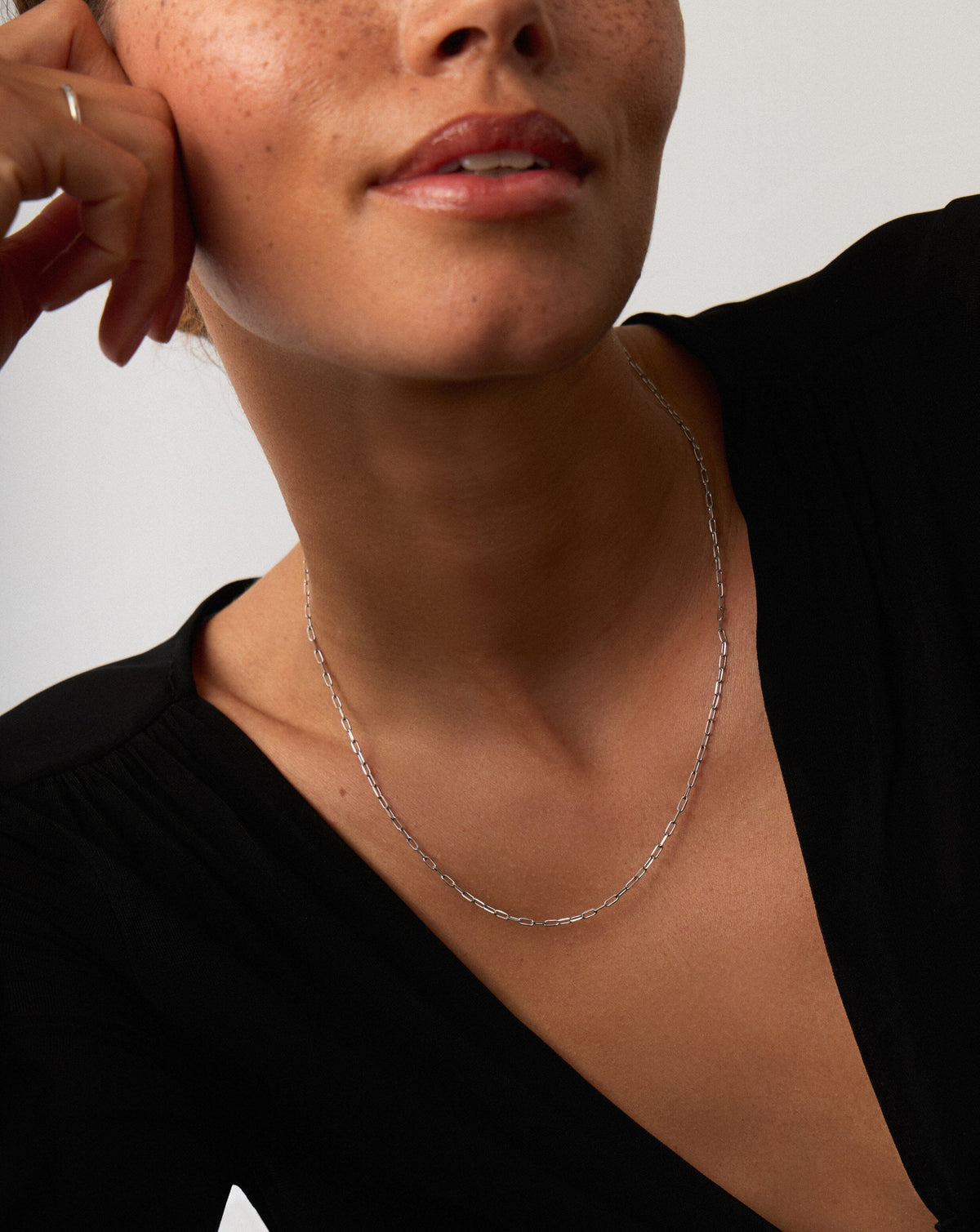 Solid Gold Classic Paperclip Chain Necklace | 14ct Solid White Gold