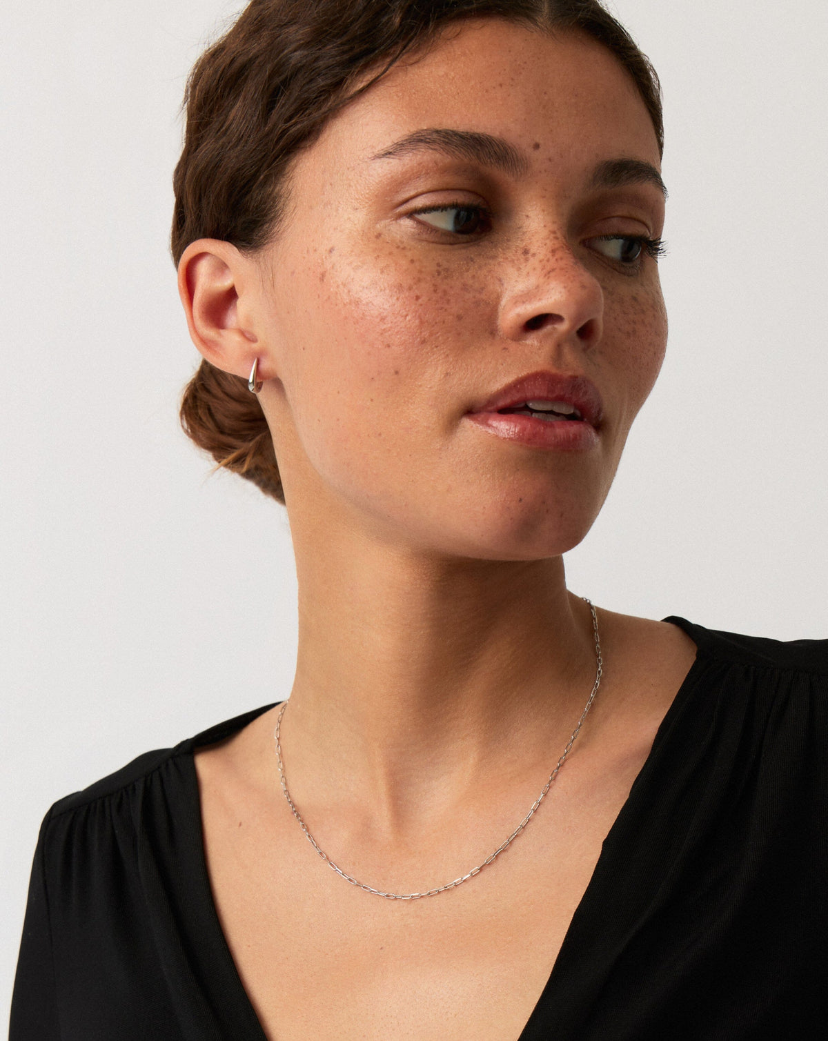 Solid Gold Classic Paperclip Chain Necklace | 14ct Solid White Gold