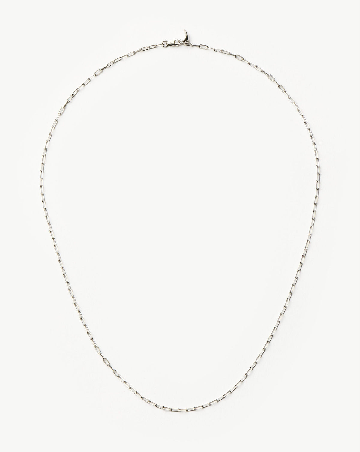 Solid Gold Classic Paperclip Chain Necklace | 14ct Solid White Gold