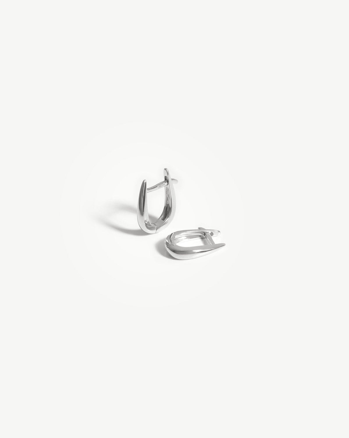 Solid Gold Claw Huggies | 9ct Solid White Gold