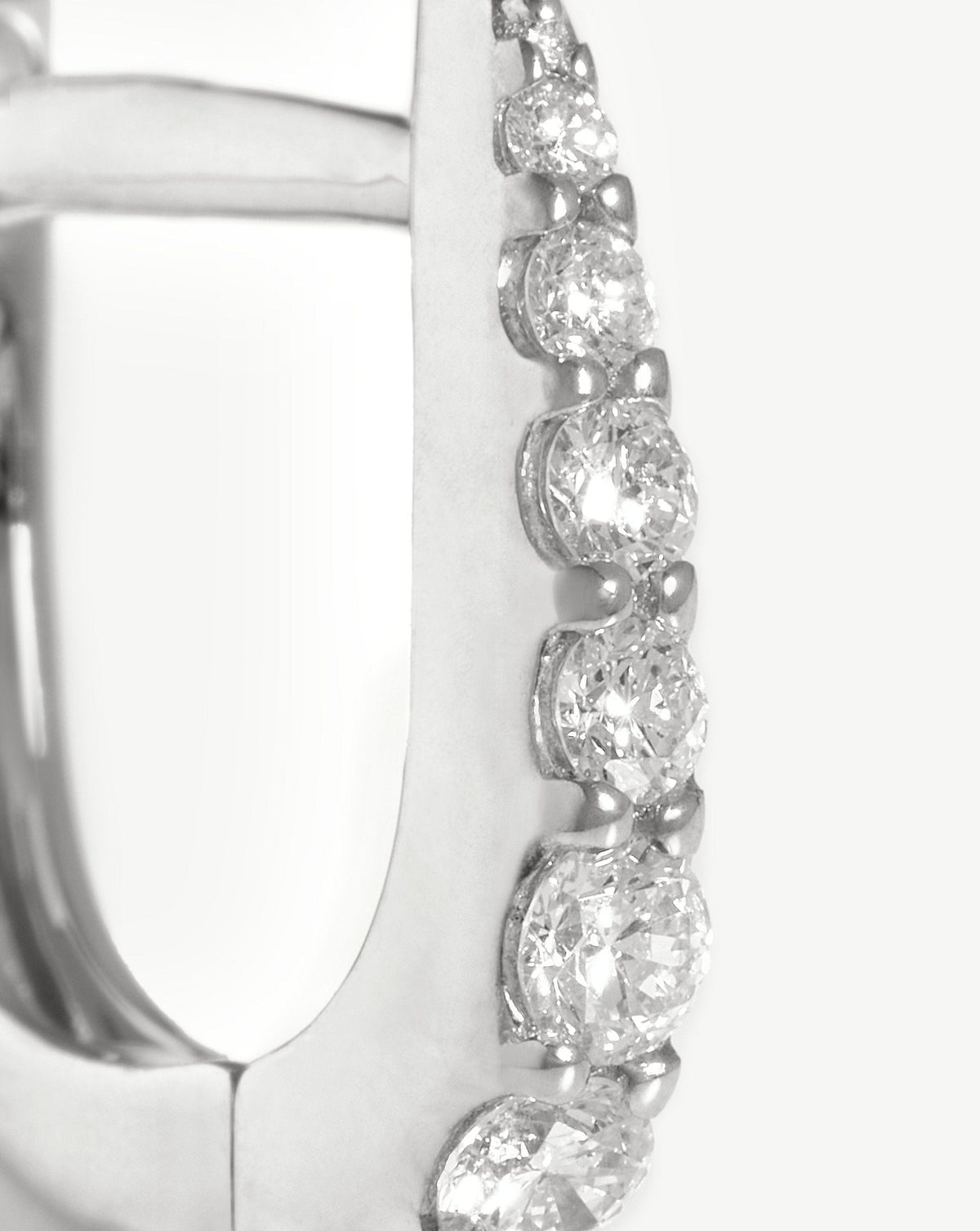 Solid Gold Claw Huggies | 9ct Solid White Gold/Diamond