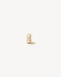 Solid Gold Cowboy Boot Single Stud Earring | 9ct Solid Yellow Gold/Diamond