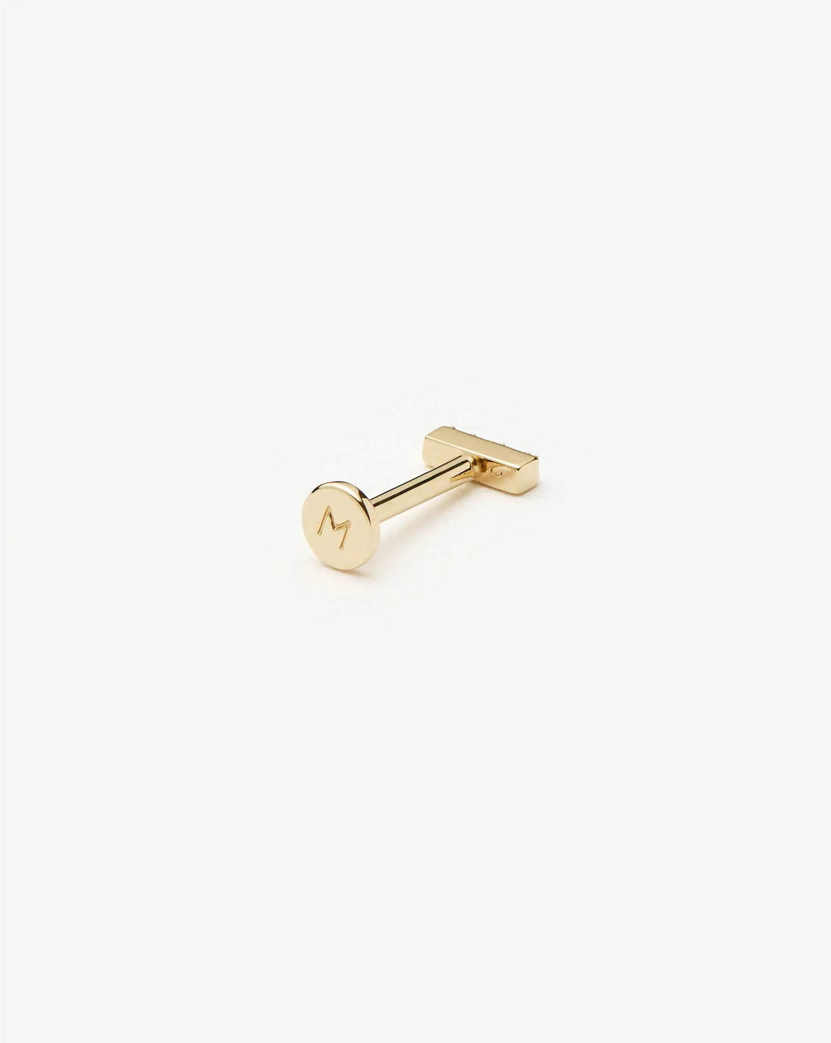 Solid Gold Diamond Bar Flat Back Stud Earring | 9ct Solid Yellow Gold/Diamond