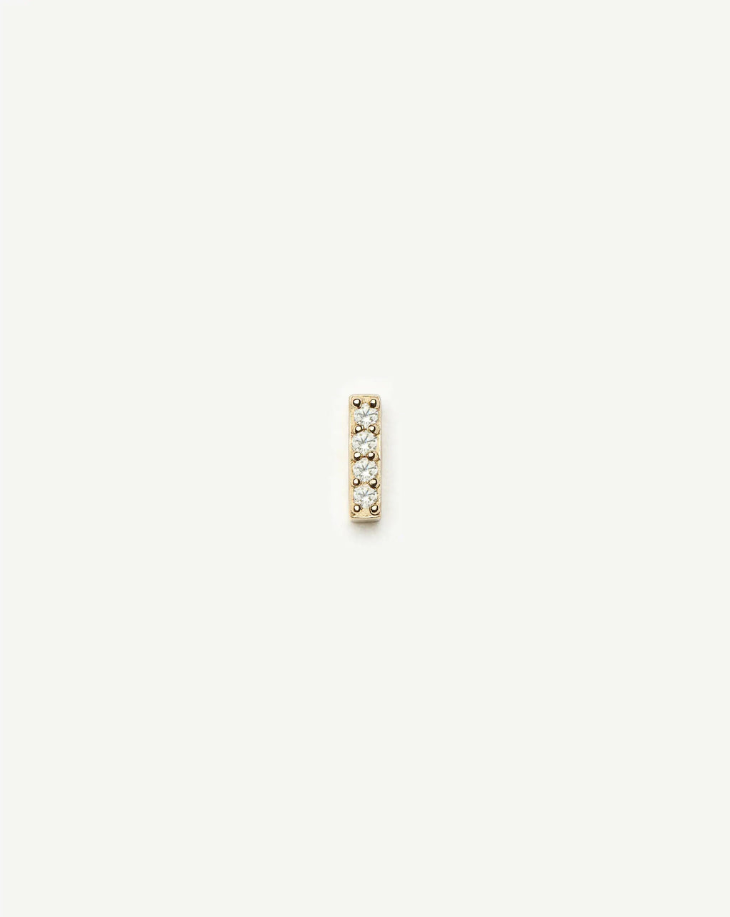 Solid Gold Diamond Bar Flat Back Stud Earring | 9ct Solid Yellow Gold/Diamond