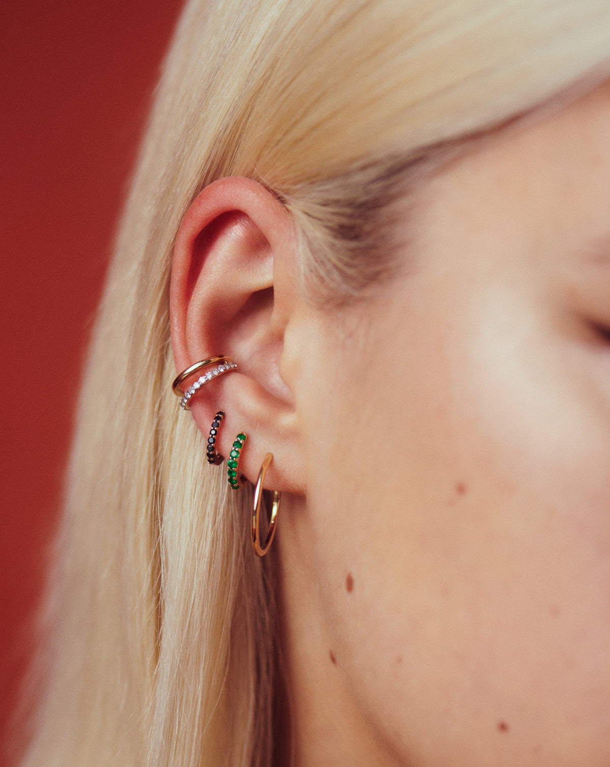 Solid Gold Diamond Double Ear Cuff
