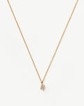 Solid Gold Diamond Initial Mini Pendant Necklace - H | 14ct Solid Yellow Gold Plated/Diamond