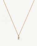 Solid Gold Diamond Initial Mini Pendant Necklace - I | 14ct Solid Yellow Gold Plated/Diamond