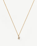 Solid Gold Diamond Initial Mini Pendant Necklace - K | 14ct Solid Yellow Gold Plated/Diamond