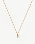Solid Gold Diamond Initial Mini Pendant Necklace - P | 14ct Solid Yellow Gold Plated/Diamond