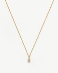 Solid Gold Diamond Initial Mini Pendant Necklace - S | 14ct Solid Yellow Gold Plated/Diamond