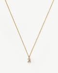 Solid Gold Diamond Initial Mini Pendant Necklace - Z | 14ct Solid Yellow Gold Plated/Diamond