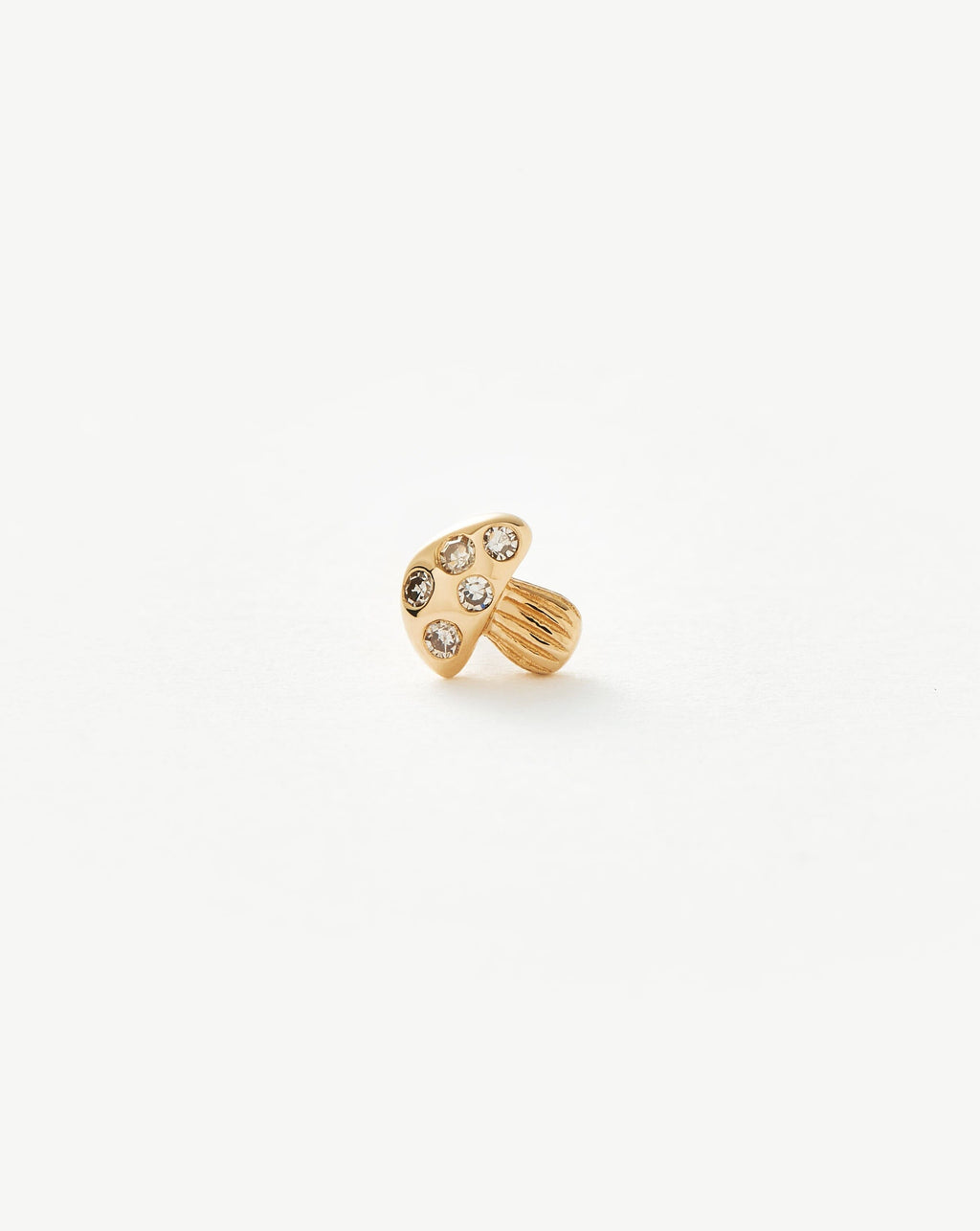 Solid Gold Diamond Mushroom Single Stud Earring
