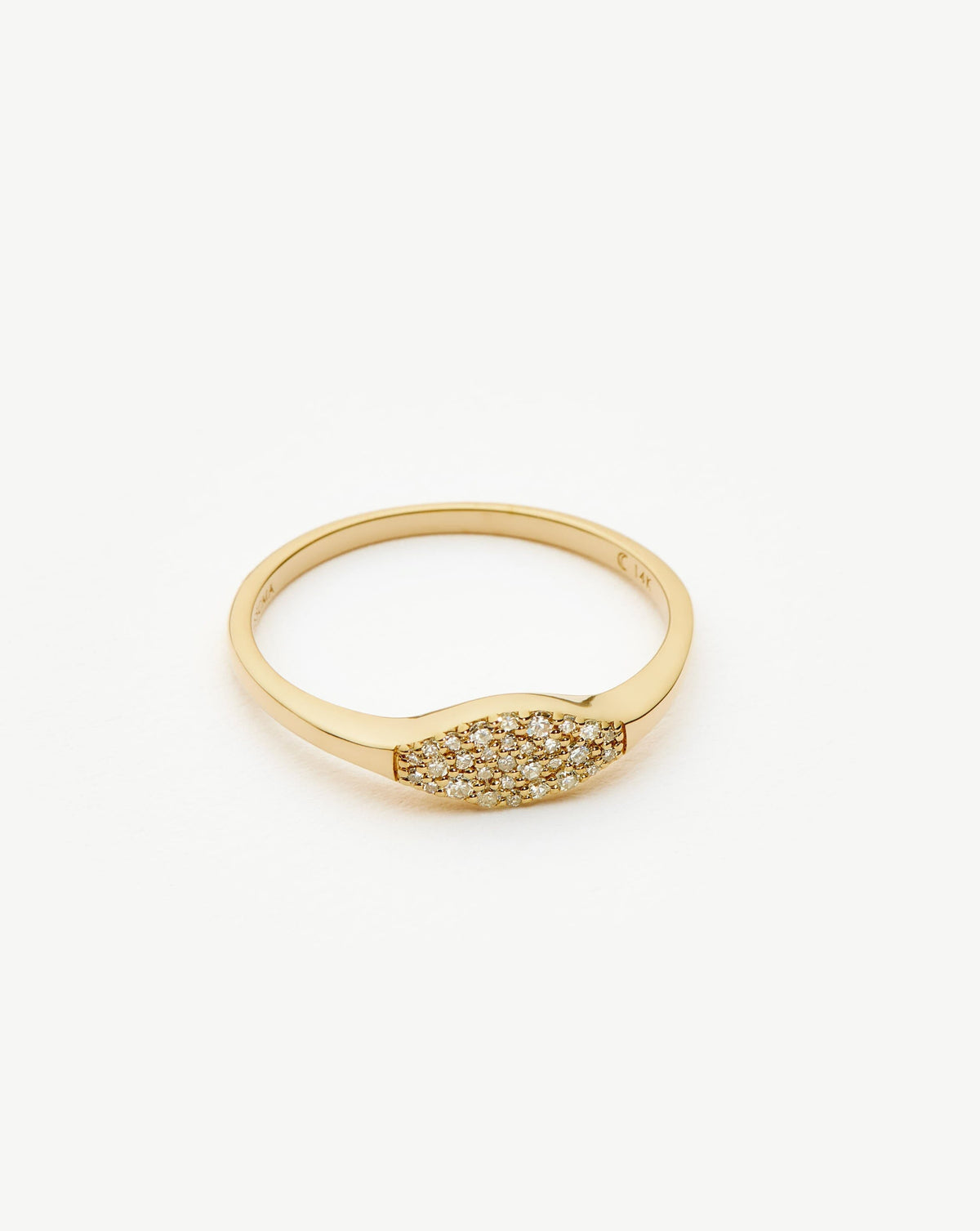 Solid Gold Diamond Signet Ring | 9ct Solid Yellow Gold/Diamond