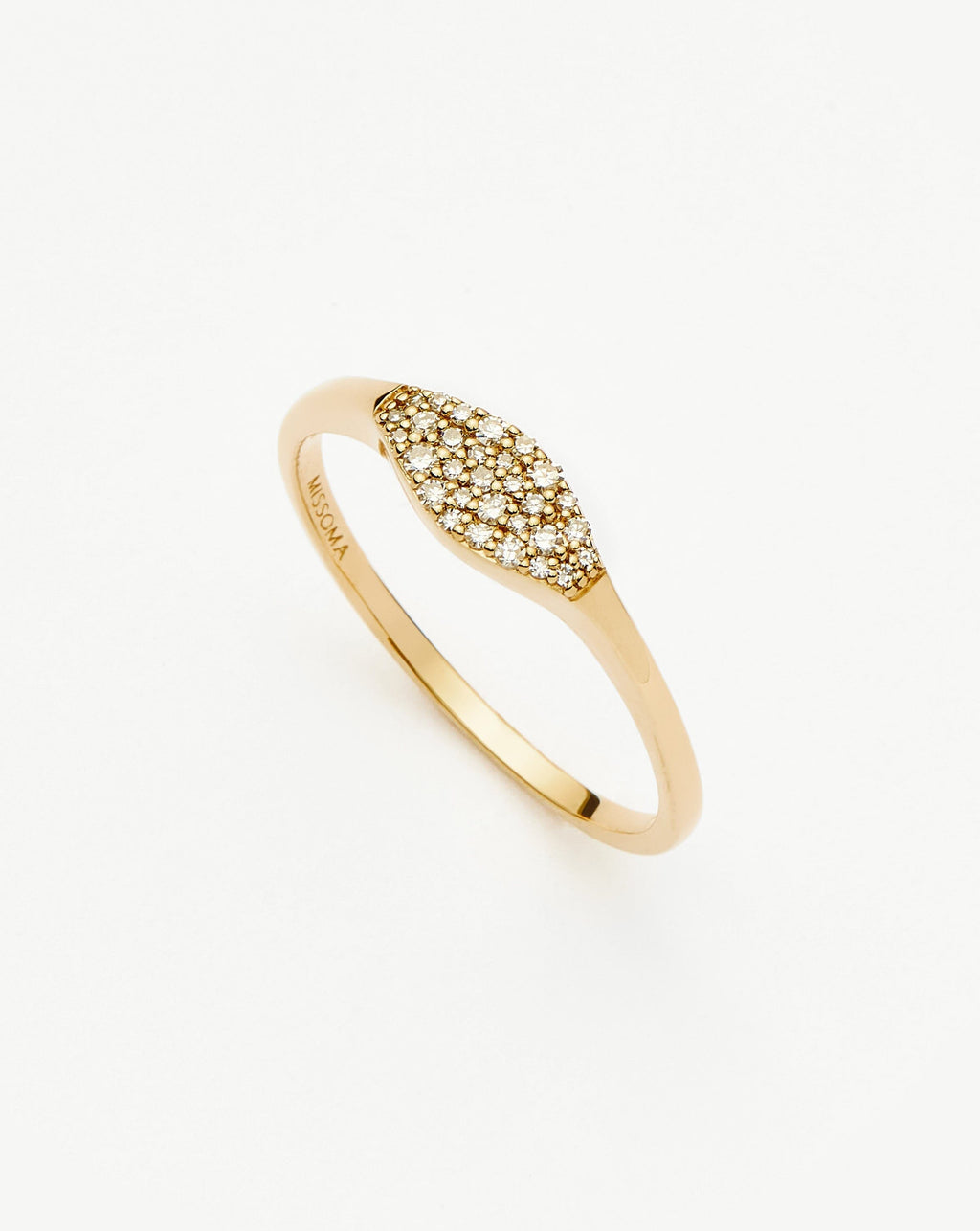 Solid Gold Diamond Signet Ring | 9ct Solid Yellow Gold/Diamond