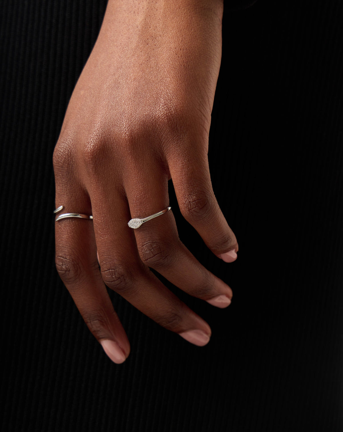 Solid Gold Diamond Signet Ring | 9ct Solid White Gold/Diamond