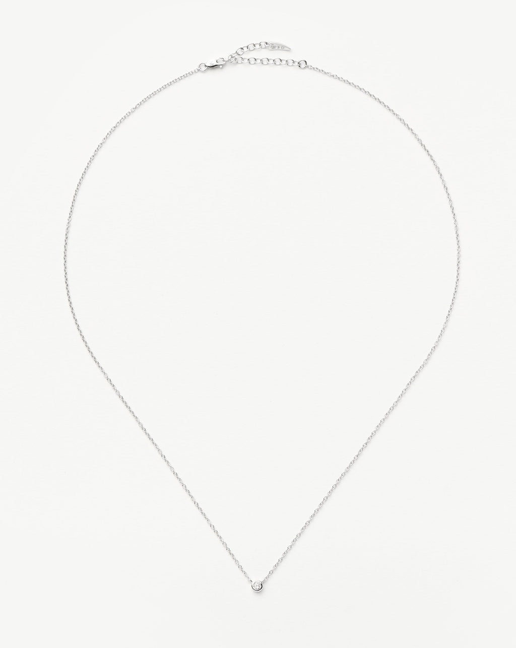 Solid Gold Diamond Solitaire Pendant Necklace | 14ct Solid White Gold/Diamond