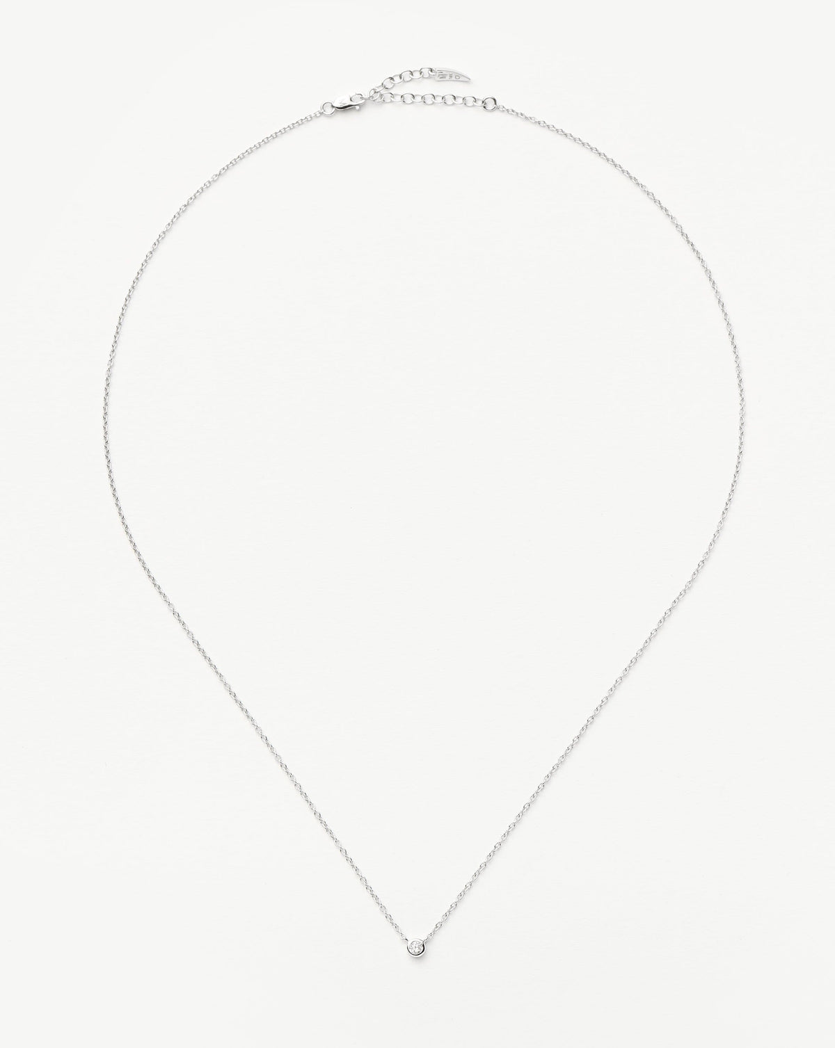 Solid Gold Diamond Solitaire Pendant Necklace | 14ct Solid White Gold/Diamond