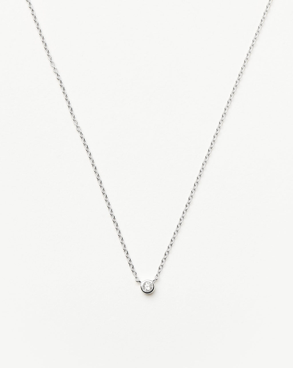Solid Gold Diamond Solitaire Pendant Necklace | 14ct Solid White Gold/Diamond