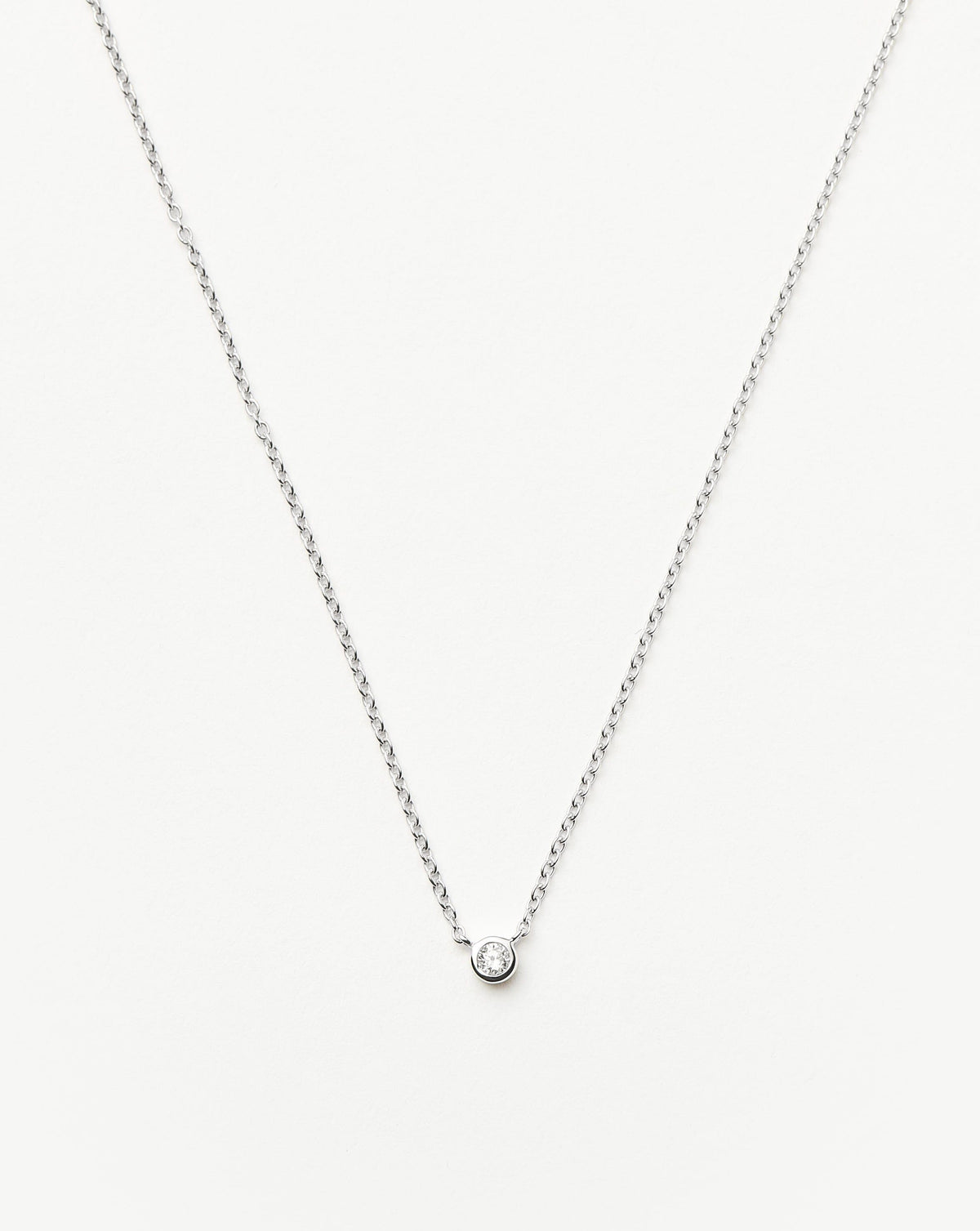 Solid Gold Diamond Solitaire Pendant Necklace | 14ct Solid White Gold/Diamond