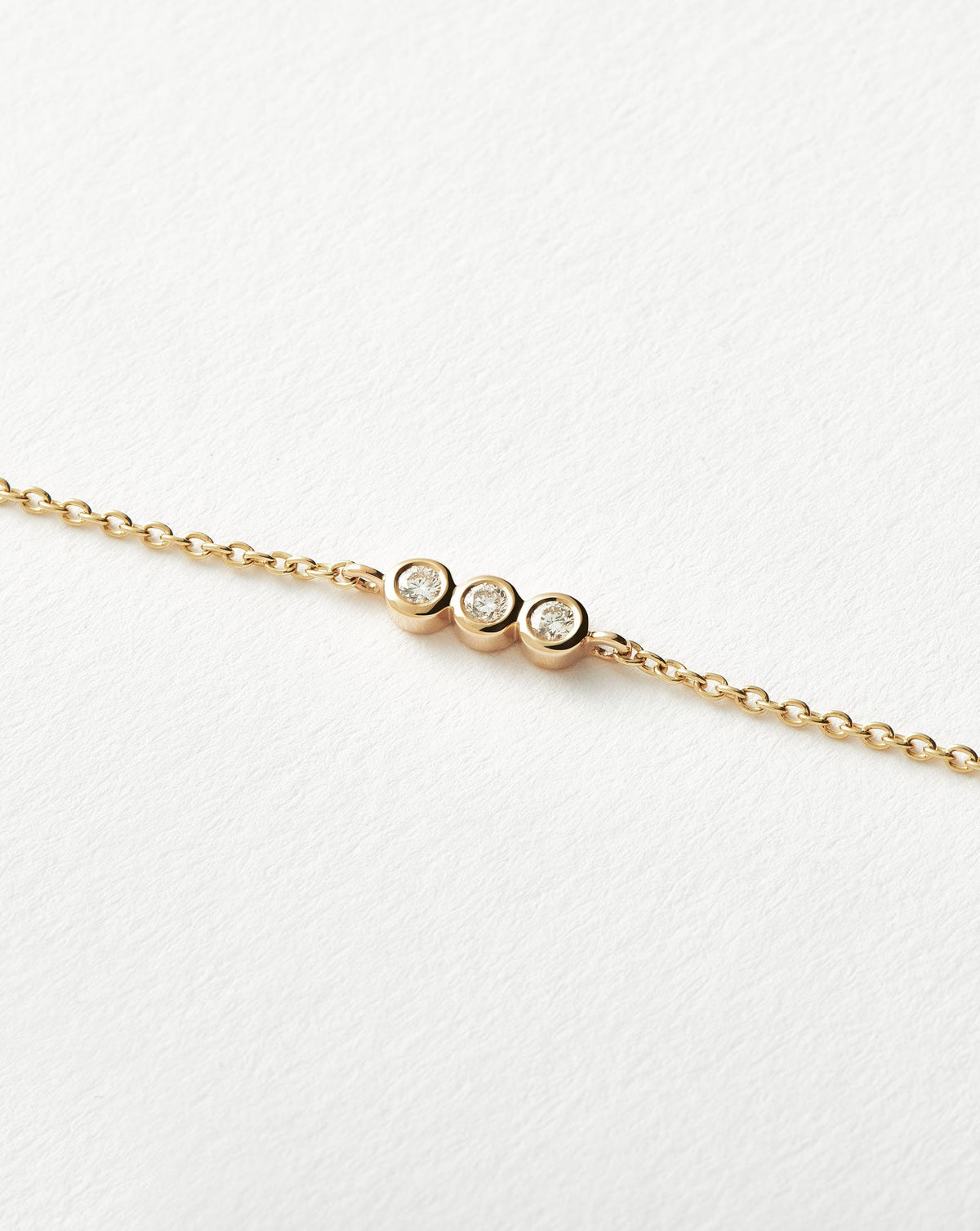 Solid Gold Diamond Solitaire Trio Bracelet