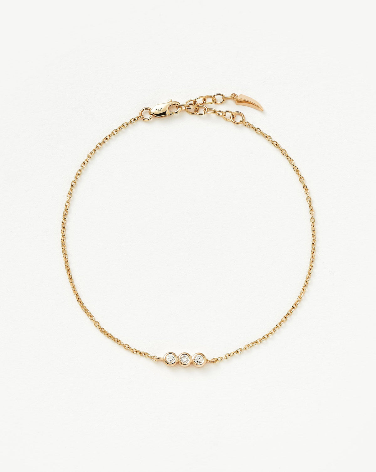Solid Gold Diamond Solitaire Trio Bracelet