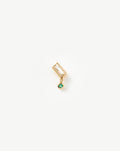 Solid Gold Emerald Single Drop Stud Earring