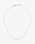 Solid Gold Floating Diamond Necklace | 14ct White Gold