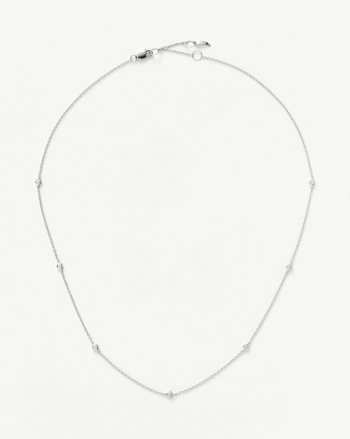Solid Gold Floating Diamond Necklace | 14ct White Gold