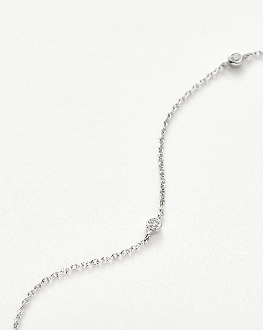 Solid Gold Floating Diamond Necklace | 14ct White Gold