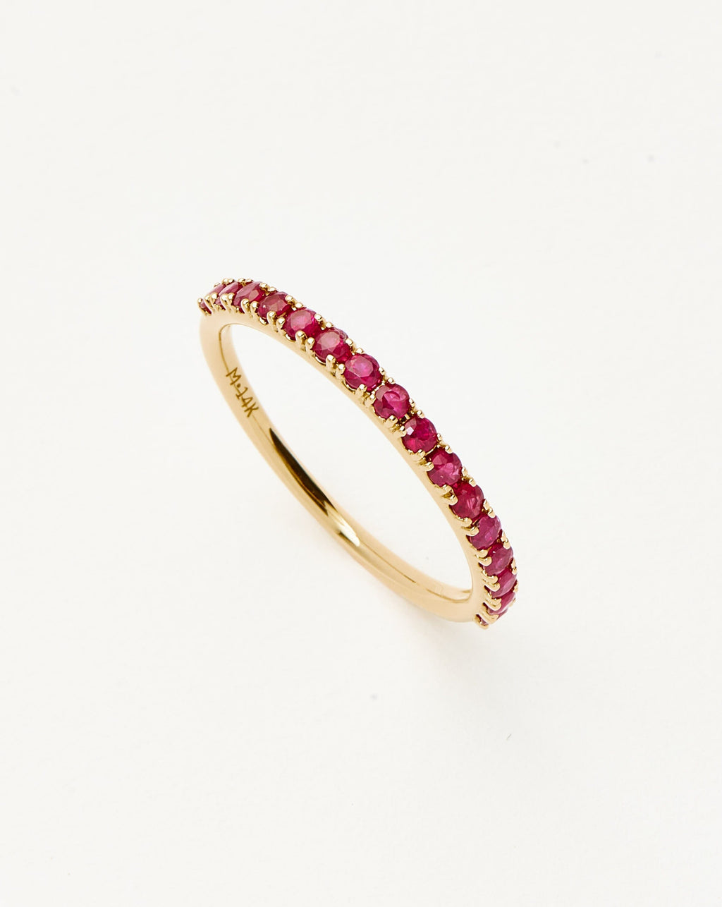 Solid Gold Half Eternity Ruby Ring | 9ct Solid Yellow Gold/Ruby
