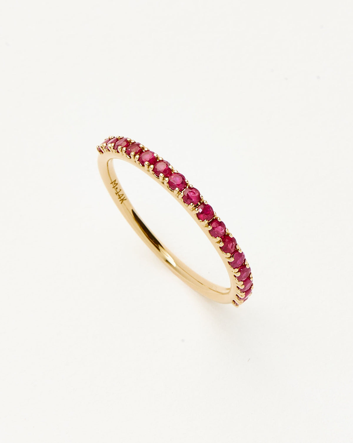 Solid Gold Half Eternity Ruby Ring | 9ct Solid Yellow Gold/Ruby