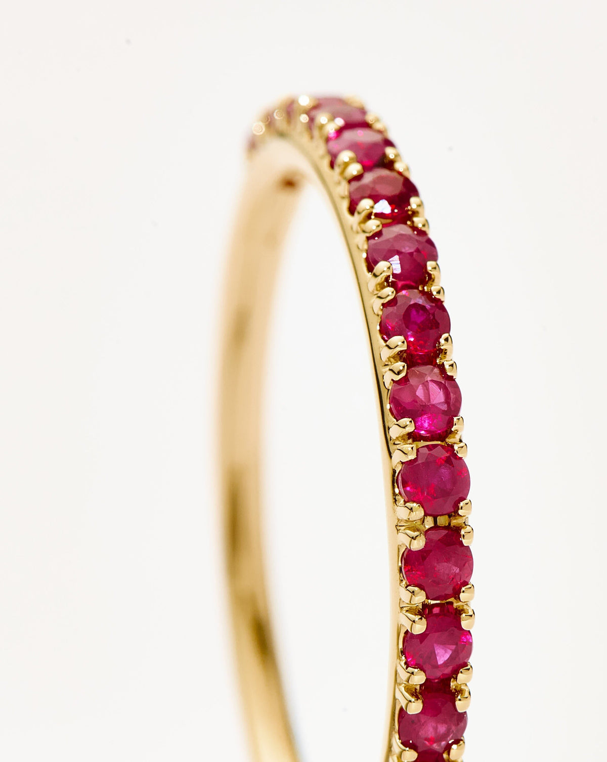 Solid Gold Half Eternity Ruby Ring | 9ct Solid Yellow Gold/Ruby