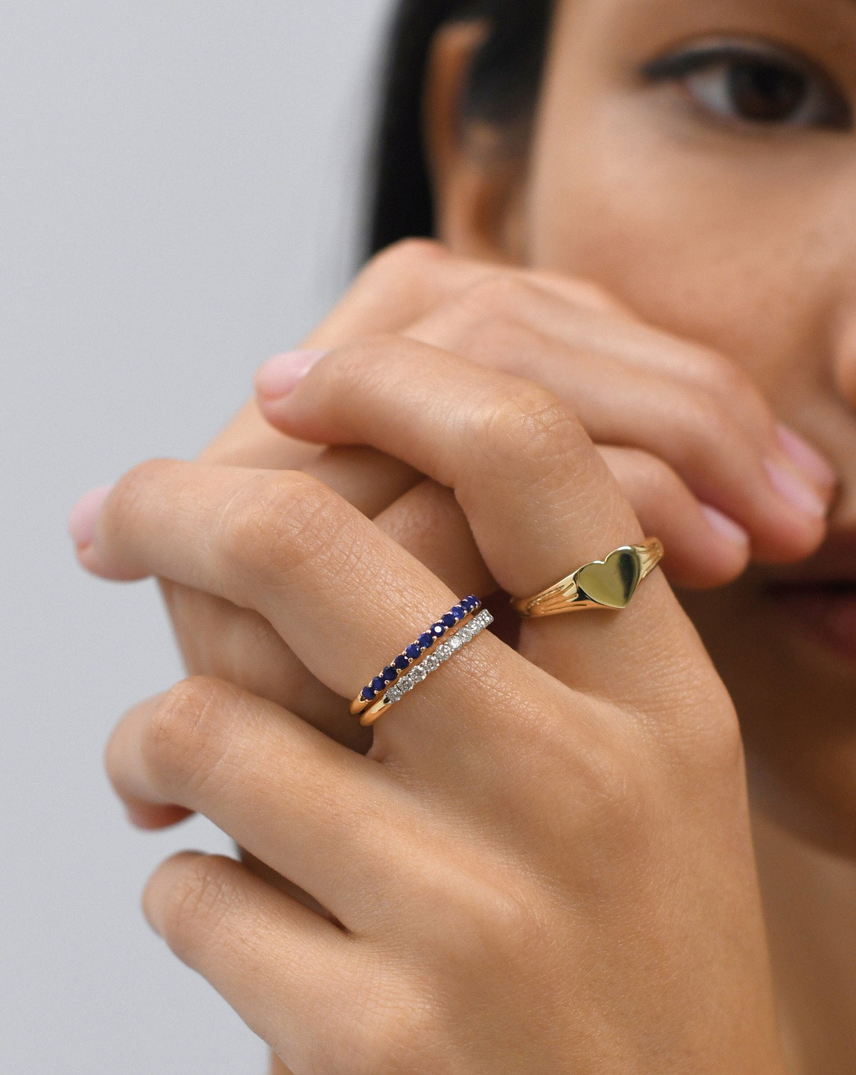 Solid Gold Half Sapphire Eternity Ring | 9ct Solid Yellow Gold/Sapphire