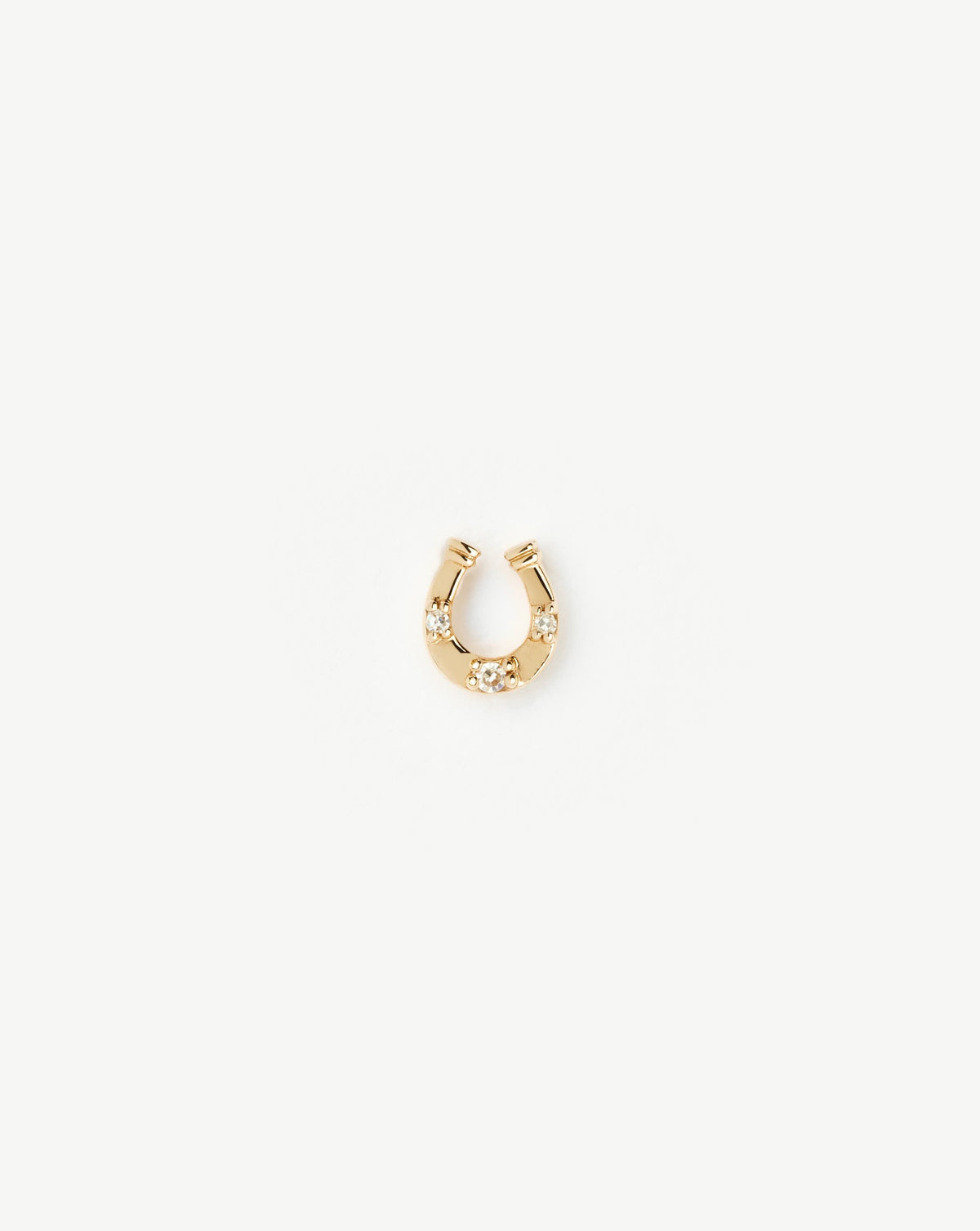 Solid Gold Horseshoe Single Stud Earring | 9ct Solid Gold/Diamond