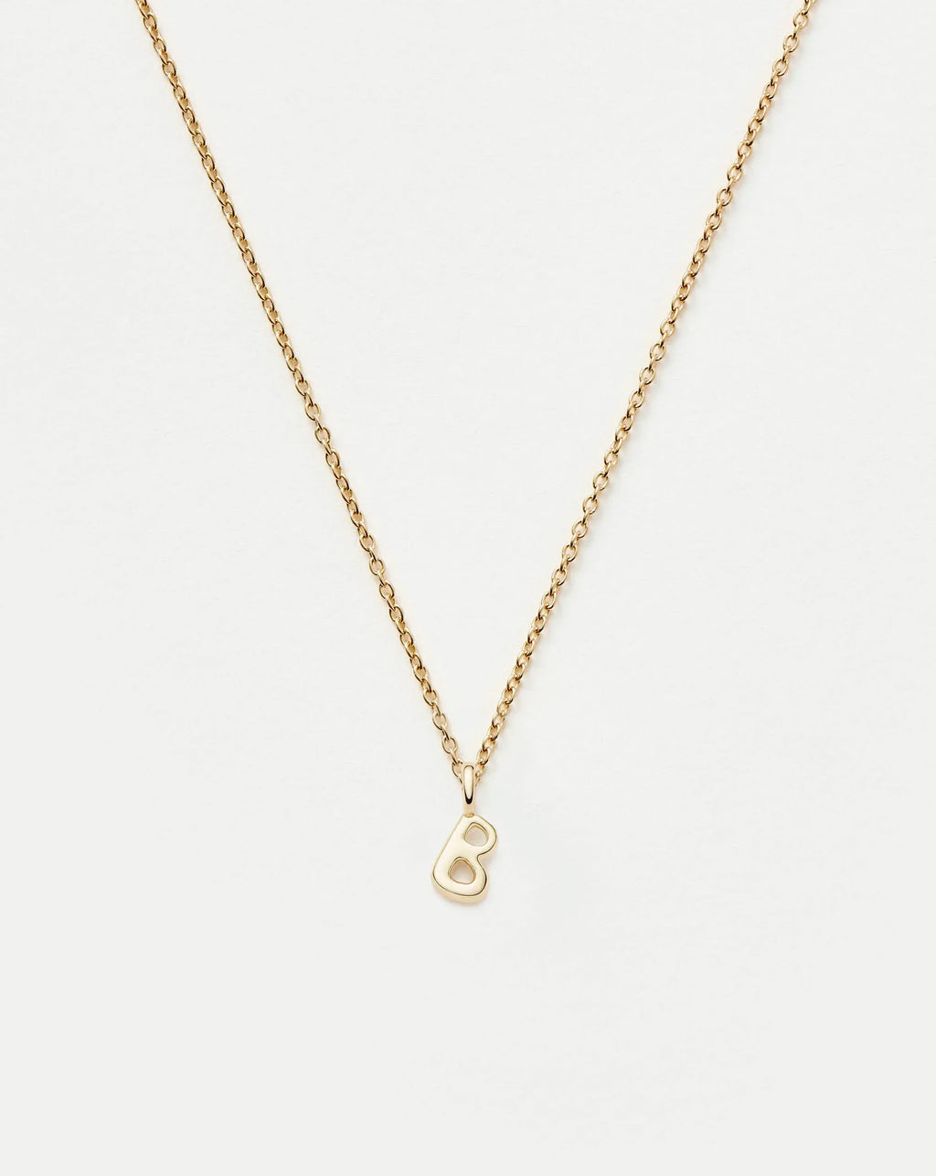 Solid Gold Initial Mini Pendant Necklace - B | 14ct Solid Gold