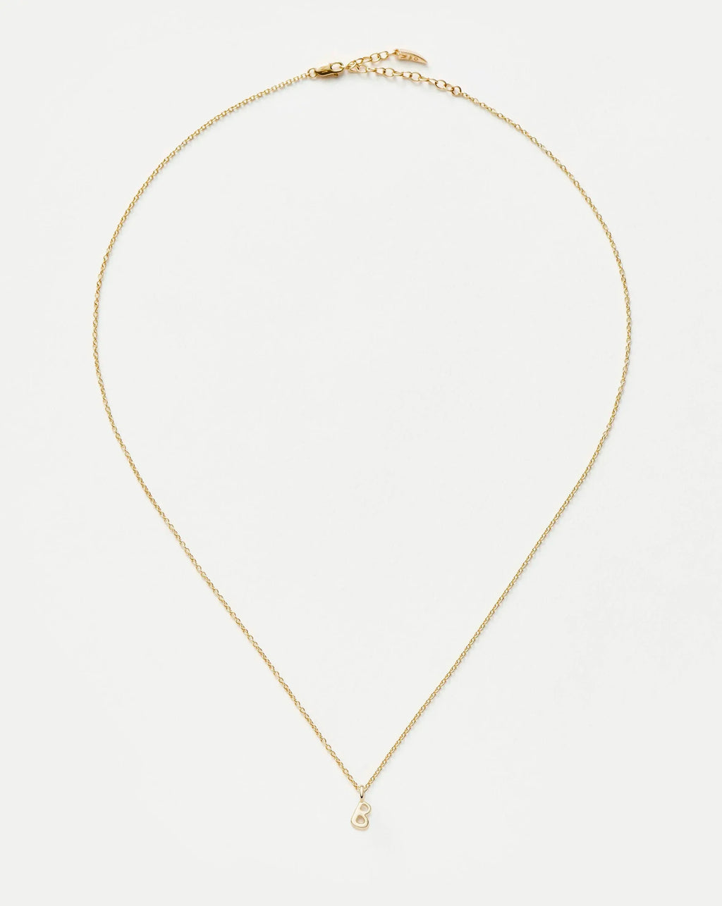Solid Gold Initial Mini Pendant Necklace - B | 14ct Solid Gold