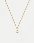 Solid Gold Initial Mini Pendant Necklace - C | 14ct Solid Gold