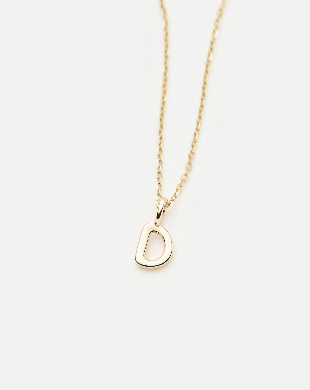 Solid Gold Initial Mini Pendant Necklace - D | 14ct Solid Gold