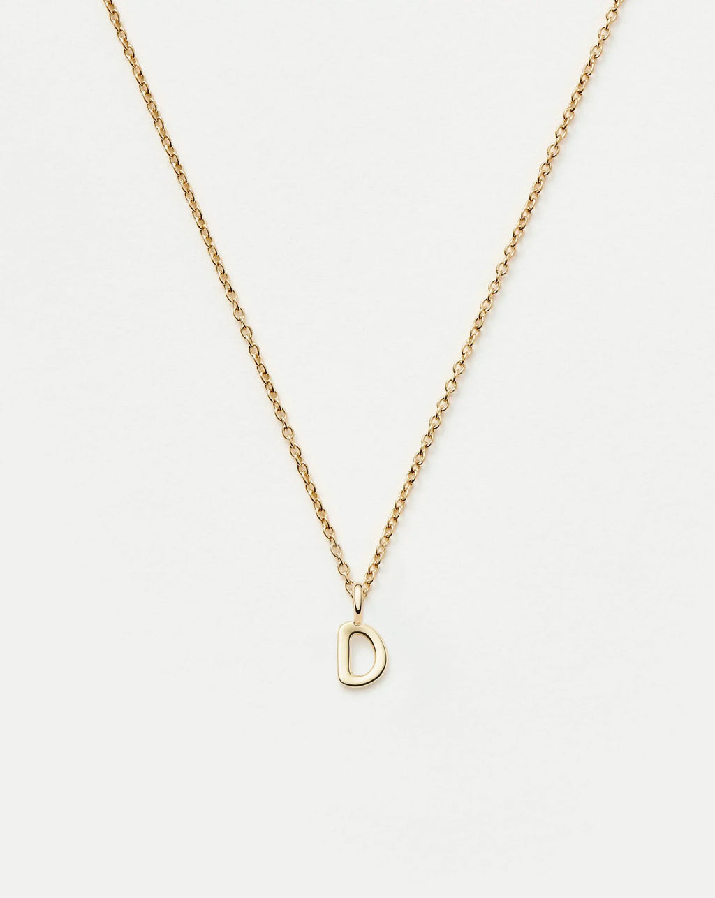 Solid Gold Initial Mini Pendant Necklace - D | 14ct Solid Gold